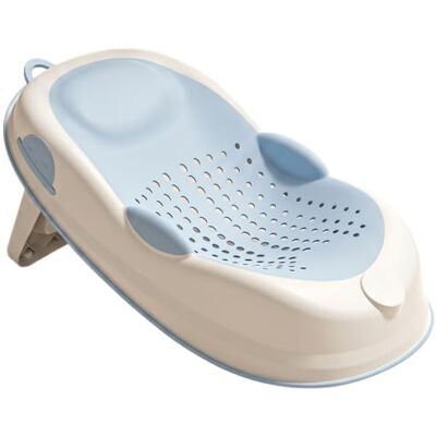 Vistnale Bathtub Baby Soporte de baño para bebé, asiento de baño plegable y colgante con drenaje, cojín ergonómico para recién nacido, se adapta a la mayoría de las bañeras, azul Vistnale Bathtub Baby Soporte de baño para bebé, asiento de baño plegable y colgante con drenaje, cojín ergonómico para recién nacido, se adapta a la mayoría de las bañeras, azul
