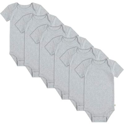 HUGGIES Unisex Baby 6-Pack Basic Bodysuit, Baby & Toddler Formal Button Down Shirt Unisex bebé, LIGHT GREY HTR, 9 meses HUGGIES Unisex Baby 6-Pack Basic Bodysuit, Baby & Toddler Formal Button Down Shirt Unisex bebé, LIGHT GREY HTR, 9 meses