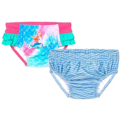 Playshoes Pañal de baño Unisex para bebés y niños pequeños (Paquete de 2), Cáncer + Sirena, 62-68 Playshoes Pañal de baño Unisex para bebés y niños pequeños (Paquete de 2), Cáncer + Sirena, 62-68