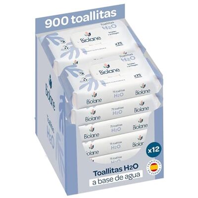 Biolane Toallitas de agua H2O Bebé, 900 Toallitas (12 Paquetes de 75 Unidades), 99% Ingredientes Naturales, Fibras 100% Vegetales, Bebés y recién nacidos, Piel Sensible, Fabricadas en España Biolane Toallitas de agua H2O Bebé, 900 Toallitas (12 Paquetes de 75 Unidades), 99% Ingredientes Naturales, Fibras 100% Vegetales, Bebés y recién nacidos, Piel Sensible, Fabricadas en España