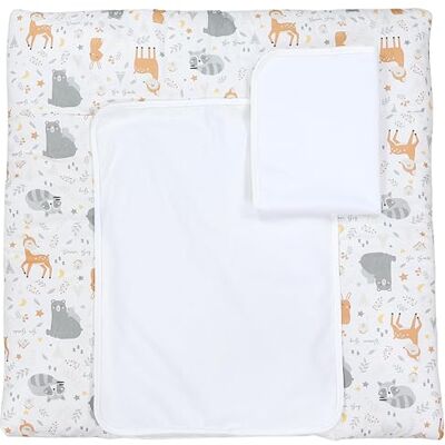 TupTam Colchón para Cambiador con 2 Cubiertas de Rizo Bebé, Los Animales Salvajes, 75 x 85 cm TupTam Colchón para Cambiador con 2 Cubiertas de Rizo Bebé, Los Animales Salvajes, 75 x 85 cm