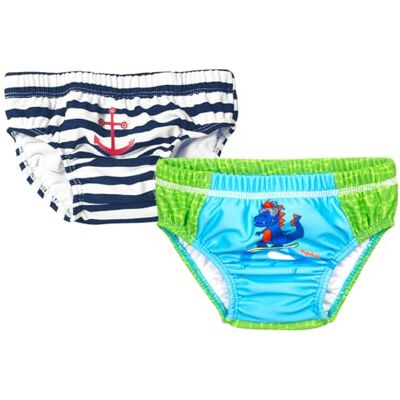 Playshoes Pañal de baño Unisex para bebés y niños pequeños (Paquete de 2), Dino + Maritim, 62-68 Playshoes Pañal de baño Unisex para bebés y niños pequeños (Paquete de 2), Dino + Maritim, 62-68