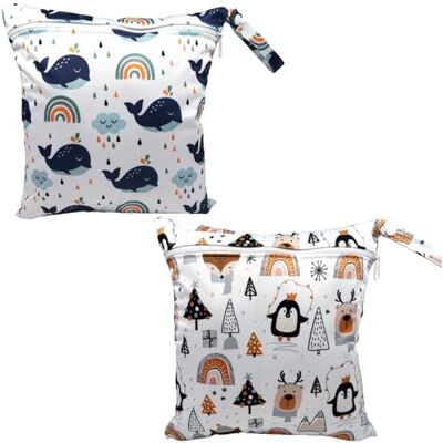 Coyanyu 2 Unidades Bolsa de Pañales Impermeable, Portátil Wet Bag Pañales, Reutilizable Lavable Organizador con Cremallera, Bolsa de Tela para Pañales para Guardar Pañales Cosméticos Ropa Mojada Piscina Coyanyu 2 Unidades Bolsa de Pañales Impermeable, Portátil Wet Bag Pañales, Reutilizable Lavable Organizador con Cremallera, Bolsa de Tela para Pañales para Guardar Pañales Cosméticos Ropa Mojada Piscina