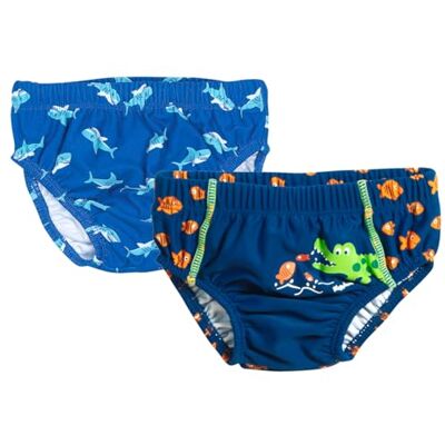 Playshoes Pañal de baño Unisex para bebés y niños pequeños (Paquete de 2), Tiburón + cocodrilo, 62-68 Playshoes Pañal de baño Unisex para bebés y niños pequeños (Paquete de 2), Tiburón + cocodrilo, 62-68