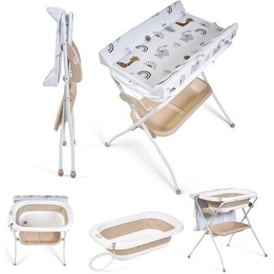 ms BabyWorld ZOE Bañera Bebe con Patas, Cambiador, Cojín Reductor y Cesta Portaobjetos Comoda, Facil de Guardar, con Tapón y Patas Antideslizantes Bañera Bebé Plegable y Portatil (Beige) ms BabyWorld ZOE Bañera Bebe con Patas, Cambiador, Cojín Reductor y Cesta Portaobjetos Comoda, Facil de Guardar, con Tapón y Patas Antideslizantes Bañera Bebé Plegable y Portatil (Beige)