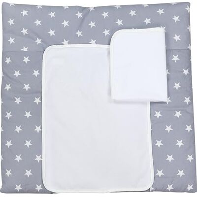 TupTam Colchón para Cambiador con 2 Cubiertas de Rizo Bebé, Estrellas Gris 2, 76 x 76 cm TupTam Colchón para Cambiador con 2 Cubiertas de Rizo Bebé, Estrellas Gris 2, 76 x 76 cm