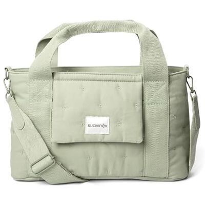 SUAVINEX , Bolso Maternidad, Bolso Organizador para el Carrito del Bebé tipo Panera, Con Asas Ajustables al Carrito, Cierre de Cremallera, Compacto y de Gran Capacidad, con Bolsillos Interiores, Verde SUAVINEX , Bolso Maternidad, Bolso Organizador para el Carrito del Bebé tipo Panera, Con Asas Ajustables al Carrito, Cierre de Cremallera, Compacto y de Gran Capacidad, con Bolsillos Interiores, Verde
