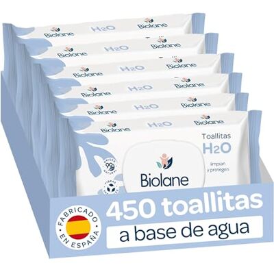 Biolane Toallitas de agua H2O Bebé, 450 Toallitas (6 Paquetes de 75 Unidades), 99% Ingredientes Naturales, Fibras 100 % Vegetales, Bebés y recién nacidos, Piel Sensible, Fabricadas en España Biolane Toallitas de agua H2O Bebé, 450 Toallitas (6 Paquetes de 75 Unidades), 99% Ingredientes Naturales, Fibras 100 % Vegetales, Bebés y recién nacidos, Piel Sensible, Fabricadas en España