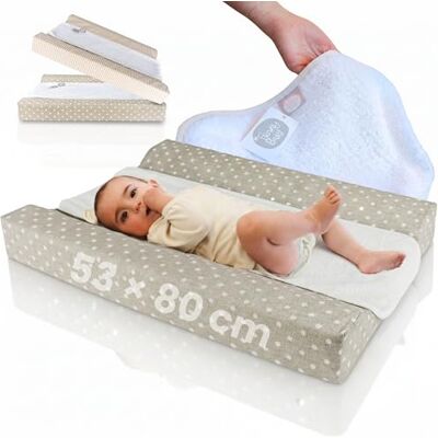 Funny Baby Colchoneta Cambiador Bebé Impermeable 53x80 cm – Espuma Acolchada con Bordes Elevados, Funda Lavable y Toalla de Rizo – Cambiador para Cómoda Diseño Topos Funny Baby Colchoneta Cambiador Bebé Impermeable 53x80 cm – Espuma Acolchada con Bordes Elevados, Funda Lavable y Toalla de Rizo – Cambiador para Cómoda Diseño Topos