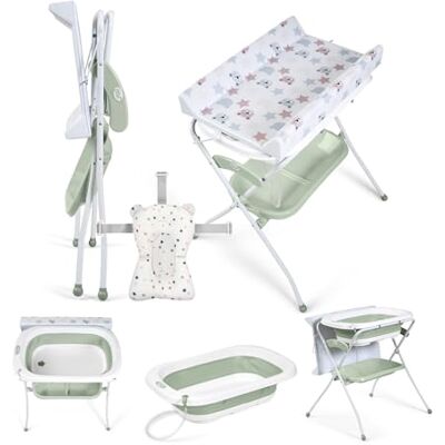 ms BabyWorld ZOE Bañera Bebe con Patas, Cambiador, Cojín Reductor y Cesta Portaobjetos Comoda, Facil de Guardar, con Tapón y Patas Antideslizantes Bañera Bebé Plegable y Portatil (Verde) ms BabyWorld ZOE Bañera Bebe con Patas, Cambiador, Cojín Reductor y Cesta Portaobjetos Comoda, Facil de Guardar, con Tapón y Patas Antideslizantes Bañera Bebé Plegable y Portatil (Verde)