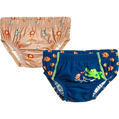 Playshoes Pañal de baño Unisex para bebés y niños pequeños (Paquete de 2), Vida Salvaje + cocodrilo, 62-68 Playshoes Pañal de baño Unisex para bebés y niños pequeños (Paquete de 2), Vida Salvaje + cocodrilo, 62-68