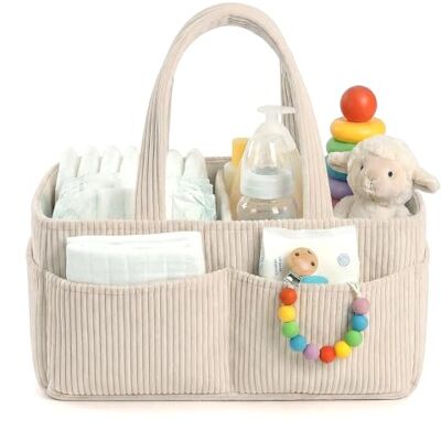 Ecofocet Cesta de Pañales para Bebes, Cesta Cambiador Bebe Portatil Organizador de Pañales con Divisores Desmontables, Esenciales para Recién Nacidos para Viajes y Almacenamiento Ecofocet Cesta de Pañales para Bebes, Cesta Cambiador Bebe Portatil Organizador de Pañales con Divisores Desmontables, Esenciales para Recién Nacidos para Viajes y Almacenamiento