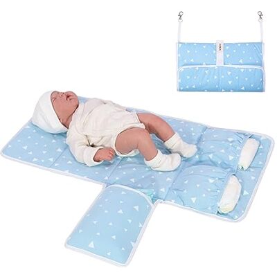 JYOKO KIDS Cambiador Portátil Bebé Impermeable, Cambiador plegable Acolchado (Blue Sparkles) JYOKO KIDS Cambiador Portátil Bebé Impermeable, Cambiador plegable Acolchado (Blue Sparkles)