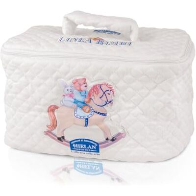 Helan Linea Bimbi- Neceser de viaje y casa para recién nacidos, vacía para baño de bebé e higiene nacimiento, neceser de bebé y bebé, accesorios útiles porta objetos baño amplio, suave, estructurado Helan Linea Bimbi- Neceser de viaje y casa para recién nacidos, vacía para baño de bebé e higiene nacimiento, neceser de bebé y bebé, accesorios útiles porta objetos baño amplio, suave, estructurado