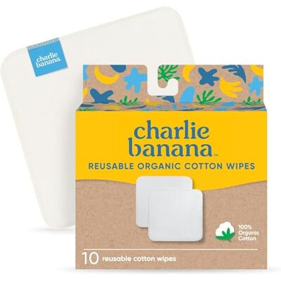 Charlie Banana Toallitas de Bebé 100% Algodón Reutilizables, 10 Unidades Certificado OEKO-TEX Standard 100 100% Algodón para Pieles Delicadas Fácil de Lavar Charlie Banana Toallitas de Bebé 100% Algodón Reutilizables, 10 Unidades Certificado OEKO-TEX Standard 100 100% Algodón para Pieles Delicadas Fácil de Lavar