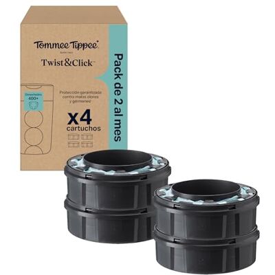 Tommee Tippee Twist and Click Papelera de Pañales Recambios - Pack de 4 fácil Tommee Tippee Twist and Click Papelera de Pañales Recambios - Pack de 4 fácil
