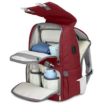 SONARIN Multifunción Impermeable Mochilas para Pañales,Colchones para cambiador,interfaz USB,Bolsa de pañales con bolsas con aislamiento botella,Gran Capacidad,lavable a máquina,Duradera SONARIN Multifunción Impermeable Mochilas para Pañales,Colchones para cambiador,interfaz USB,Bolsa de pañales con bolsas con aislamiento botella,Gran Capacidad,lavable a máquina,Duradera