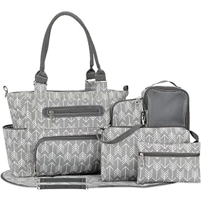 SONARIN Set de 7 Bolsa de Pañales para Bebés,Bolso Cambiador de Pañales Multifunción Bolsa Mamá Bolsa de Hombro Bolsa de Viaje para Pañales con Cambiador y Ganchos Carrito Bebé SONARIN Set de 7 Bolsa de Pañales para Bebés,Bolso Cambiador de Pañales Multifunción Bolsa Mamá Bolsa de Hombro Bolsa de Viaje para Pañales con Cambiador y Ganchos Carrito Bebé