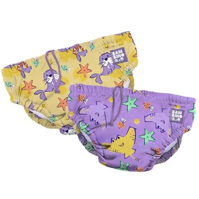 Mitac pañal bañador reutilizable, pack de 2 Divertido, 6-12 meses, cómodo, ligero y estiloso, para bebés y niños Mitac pañal bañador reutilizable, pack de 2 Divertido, 6-12 meses, cómodo, ligero y estiloso, para bebés y niños