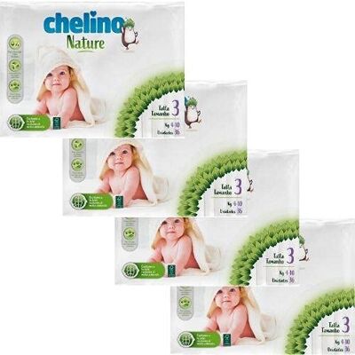 Paquete Ahorro Chelino Nature Pack Pañales T3 4-10kg - Pañales Paquete Ahorro Chelino Nature Pack Pañales T3 4-10kg - Pañales