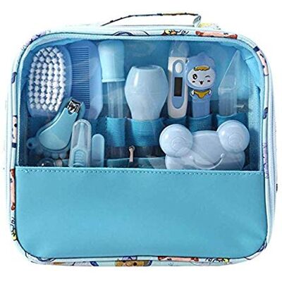 Angel ZYJ 13 Unids Bolsa de Cuidado de la Salud Bebé Higiene Diaria de Uña Clipper Tijeras Cepillo Peine Peine Cuidado de Manicura (azul) Angel ZYJ 13 Unids Bolsa de Cuidado de la Salud Bebé Higiene Diaria de Uña Clipper Tijeras Cepillo Peine Peine Cuidado de Manicura (azul)