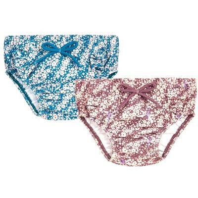 Playshoes Pañal de baño Unisex para bebés y niños pequeños (Paquete de 2), Púrpura/Petróleo Florece, 62-68 Playshoes Pañal de baño Unisex para bebés y niños pequeños (Paquete de 2), Púrpura/Petróleo Florece, 62-68