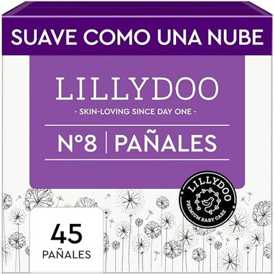 LILLYDOO Pañales , talla 8 (17+ kg), 45 uds., con protección contra fugas LILLYDOO Pañales , talla 8 (17+ kg), 45 uds., con protección contra fugas