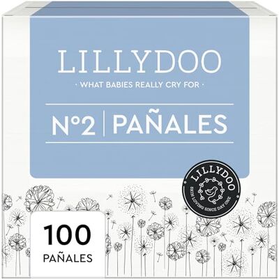 LILLYDOO Pañales delicados con la piel talla 2 (4-8 kg), caja de medio mes (100 unidades), protección contra fugas, suaves, sin perfumes ni lociones y dermatológicamente probados LILLYDOO Pañales delicados con la piel talla 2 (4-8 kg), caja de medio mes (100 unidades), protección contra fugas, suaves, sin perfumes ni lociones y dermatológicamente probados