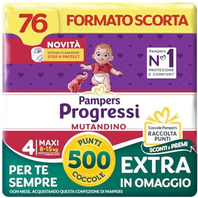Pampers Progressi Braga Maxi, talla 4 (8-15 kg), 76 pañales para bebé Pampers Progressi Braga Maxi, talla 4 (8-15 kg), 76 pañales para bebé