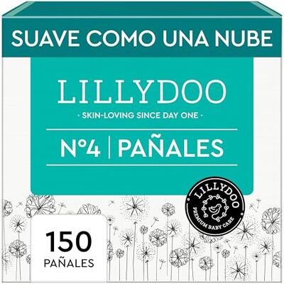 LILLYDOO Pañales , talla 4 (9+ kg), 150 uds., con protección contra fugas LILLYDOO Pañales , talla 4 (9+ kg), 150 uds., con protección contra fugas