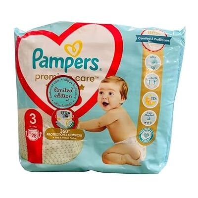 Pampers Pack de 28 pañales para pantalones, talla 3 (6-11 kg), mejor protección y comodidad en pañales fáciles de poner Pampers Pack de 28 pañales para pantalones, talla 3 (6-11 kg), mejor protección y comodidad en pañales fáciles de poner