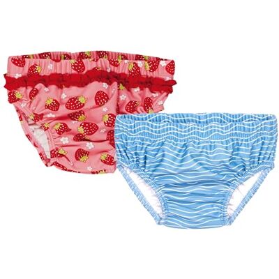 Playshoes Pañal de baño Unisex para bebés y niños pequeños (Paquete de 2), Cáncer + Fresa, 62-68 Playshoes Pañal de baño Unisex para bebés y niños pequeños (Paquete de 2), Cáncer + Fresa, 62-68