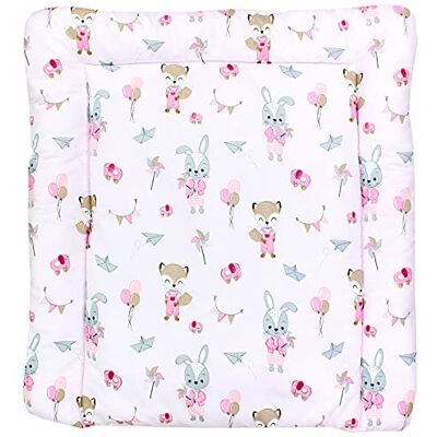 TupTam Colchón para Cambiador para Bebés Niños y Niñas, Zorro/Conejo/Rosa, 70 x 60 cm TupTam Colchón para Cambiador para Bebés Niños y Niñas, Zorro/Conejo/Rosa, 70 x 60 cm