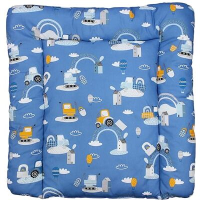TupTam Colchón para Cambiador para Bebés Niños y Niñas, Tractores/Arcoíris/Azul, 70 x 50 cm TupTam Colchón para Cambiador para Bebés Niños y Niñas, Tractores/Arcoíris/Azul, 70 x 50 cm