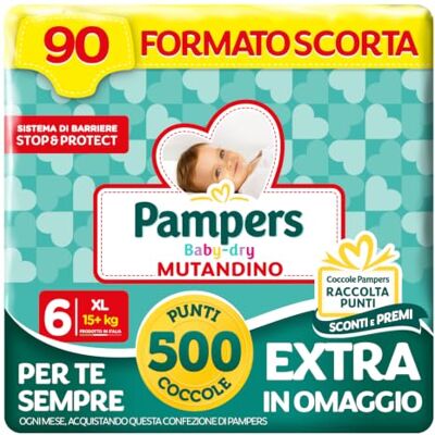Pampers Baby Dry Braga XL + 500 puntos mimos extra de regalo, talla 6 (15+ kg), 90 pañales (formato repuesto) Pampers Baby Dry Braga XL + 500 puntos mimos extra de regalo, talla 6 (15+ kg), 90 pañales (formato repuesto)