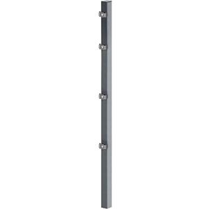 Alberts Poste de valla con estribo de sujeción galvanizado en caliente, revestido de plástico antracita (RAL 7016) longitud 1200 mm 60 x 40 mm Alberts Poste de valla con estribo de sujeción galvanizado en caliente, revestido de plástico antracita (RAL 7016) longitud 1200 mm 60 x 40 mm