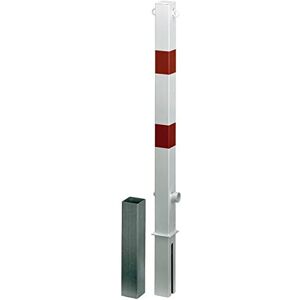 Alberts Poste de Bloqueo Passau, Disponible en Distintos Modelos, para empotrar en hormigón, extraíble, Blanco, Poste 70 x 70 mm, Altura sobre el Suelo 100 cm Alberts Poste de Bloqueo Passau, Disponible en Distintos Modelos, para empotrar en hormigón, extraíble, Blanco, Poste 70 x 70 mm, Altura sobre el Suelo 100 cm
