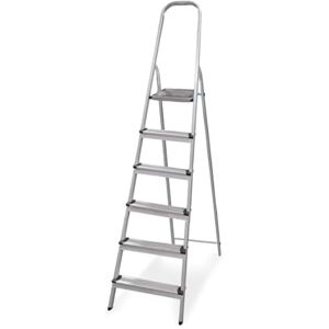 Amig Escalera Plegable con 6 peldaños Fabricada en Aluminio Medida de Peldaños Pequeños:28x8cm Medida de Peldaño Grande: 25x25x28 cm Uso Doméstico Carga Máxima 150 kg Amig Escalera Plegable con 6 peldaños Fabricada en Aluminio Medida de Peldaños Pequeños:28x8cm Medida de Peldaño Grande: 25x25x28 cm Uso Doméstico Carga Máxima 150 kg