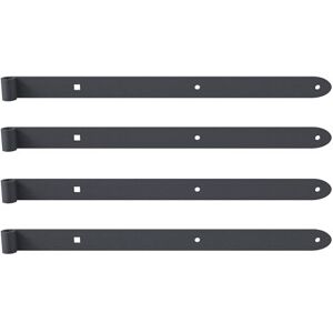 Alberts Pernio Ovado, Galvanizado, con recubrimiento de plástico gris grafito, Ø del pasador 16 mm, Tamaño 600 x 40 mm, Juego de 4 Alberts Pernio Ovado, Galvanizado, con recubrimiento de plástico gris grafito, Ø del pasador 16 mm, Tamaño 600 x 40 mm, Juego de 4