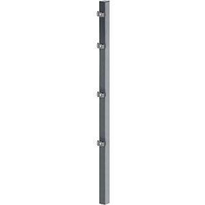 Alberts Poste de valla con estribo de sujeción galvanizado en caliente, revestido de plástico antracita (RAL 7016) longitud 1000 mm 60 x 40 mm Alberts Poste de valla con estribo de sujeción galvanizado en caliente, revestido de plástico antracita (RAL 7016) longitud 1000 mm 60 x 40 mm