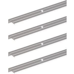 Alberts GAH- 476755 Perfil protector para bordes de escaleras, aluminio anodizado plateado, 1000 x 24,5 x 20 mm, juego de 4 Alberts GAH- 476755 Perfil protector para bordes de escaleras, aluminio anodizado plateado, 1000 x 24,5 x 20 mm, juego de 4