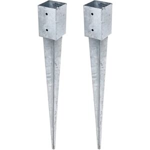 Alberts GAH- 211301 Soporte para postes de madera redondos o cuadrados, galvanizado en caliente, 91 x 91 mm, longitud total de 900 mm, juego de 2 Alberts GAH- 211301 Soporte para postes de madera redondos o cuadrados, galvanizado en caliente, 91 x 91 mm, longitud total de 900 mm, juego de 2