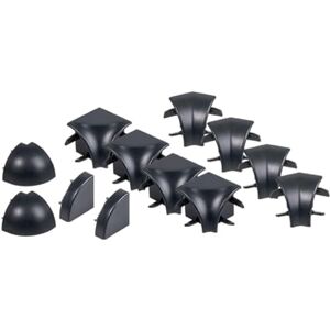 Alberts Juego de accesorios para listones de borde PVC, negro Alberts Juego de accesorios para listones de borde PVC, negro