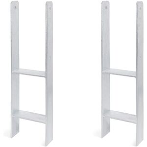 Alberts Juego de 2 soportes para postes en H, galvanizados en caliente, ancho de 141 mm, altura total 600 mm, grosor del material: 6 mm Alberts Juego de 2 soportes para postes en H, galvanizados en caliente, ancho de 141 mm, altura total 600 mm, grosor del material: 6 mm