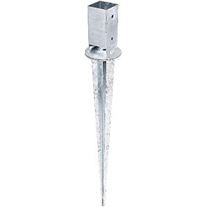 Alberts Anclaje para enterrar, Para postes de madera cuadrados, con posibilidad reajuste, Galvanizado en caliente, 71 x 71 mm, Longitud total 900 mm Alberts Anclaje para enterrar, Para postes de madera cuadrados, con posibilidad reajuste, Galvanizado en caliente, 71 x 71 mm, Longitud total 900 mm