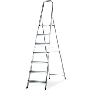 Amig Escalera Plegable con 7 peldaños Fabricado en Aluminio Medida de Peldaños Pequeños 28 cm x 8 cm Medida de Peldaño Grande 25 cm x 25 cm x 28 cm Uso Doméstico Carga Máxima: 150 kg Amig Escalera Plegable con 7 peldaños Fabricado en Aluminio Medida de Peldaños Pequeños 28 cm x 8 cm Medida de Peldaño Grande 25 cm x 25 cm x 28 cm Uso Doméstico Carga Máxima: 150 kg