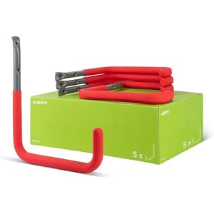 Alberts GAH- 802158 Gancho para pared con revestimiento de goma rojo, 18 mm de diámetro, 300 x 250 mm, color gris, 5 unidades Alberts GAH- 802158 Gancho para pared con revestimiento de goma rojo, 18 mm de diámetro, 300 x 250 mm, color gris, 5 unidades