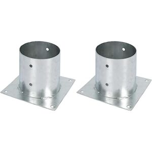 Alberts Juego de 2 casquillos de rosca para postes redondos o cuadrados, galvanizados en caliente, diámetro de 141 mm Alberts Juego de 2 casquillos de rosca para postes redondos o cuadrados, galvanizados en caliente, diámetro de 141 mm