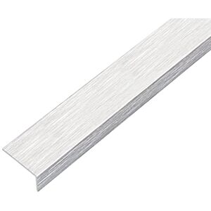 Alberts Perfil de ángulo, Autoadhesivo, Aluminio, diseño de acero inoxidable, claro, 1000 x 20 x 10 mm Alberts Perfil de ángulo, Autoadhesivo, Aluminio, diseño de acero inoxidable, claro, 1000 x 20 x 10 mm