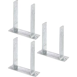 Alberts GAH- 212827 Soporte para postes en U, para atornillar, galvanizado en caliente, ancho interior de 121 mm, 3 unidades Alberts GAH- 212827 Soporte para postes en U, para atornillar, galvanizado en caliente, ancho interior de 121 mm, 3 unidades
